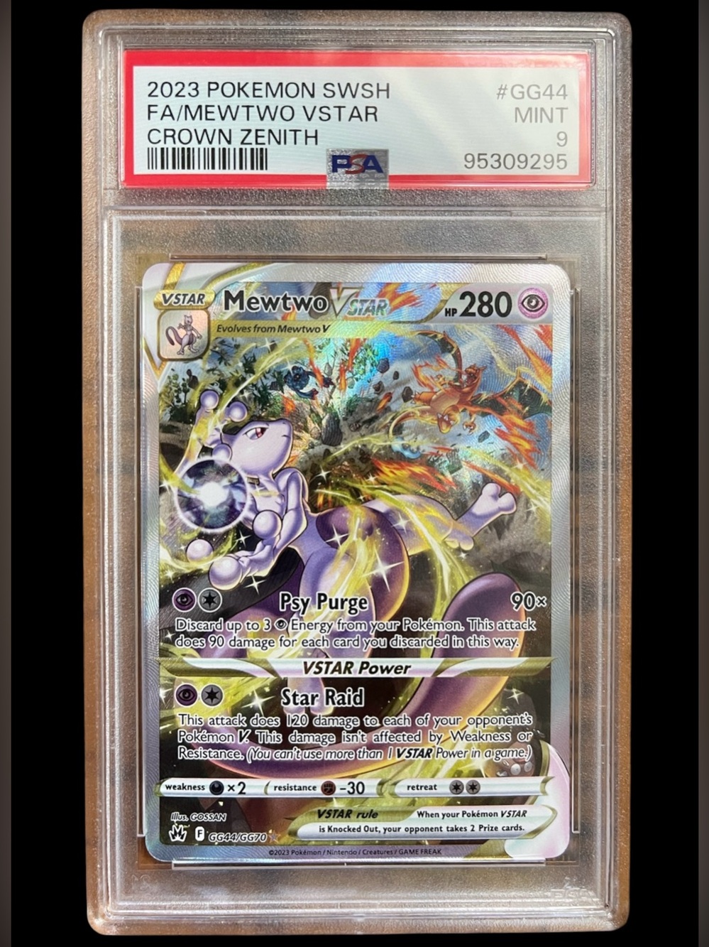 Mewtwo VSTAR GG44 Crown Zenith PSA 9 Galarian Gallery Pokémon TCG Ultra Rare